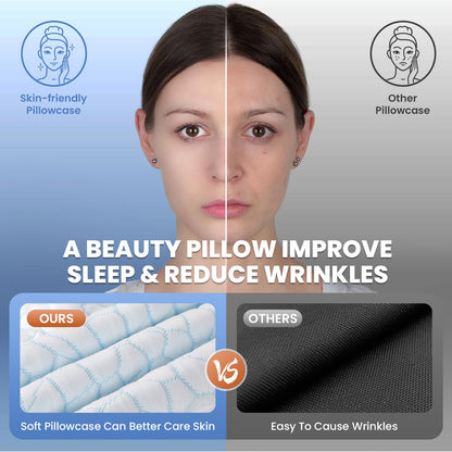 Cervical Neck Pillow for Neck and Shoulder, Odorless Memory Foam Pillow with Soft Silk Cover, Ergonomic Orthopedic Neck Support Pillow for Side, Back & Stomach Sleepers - White