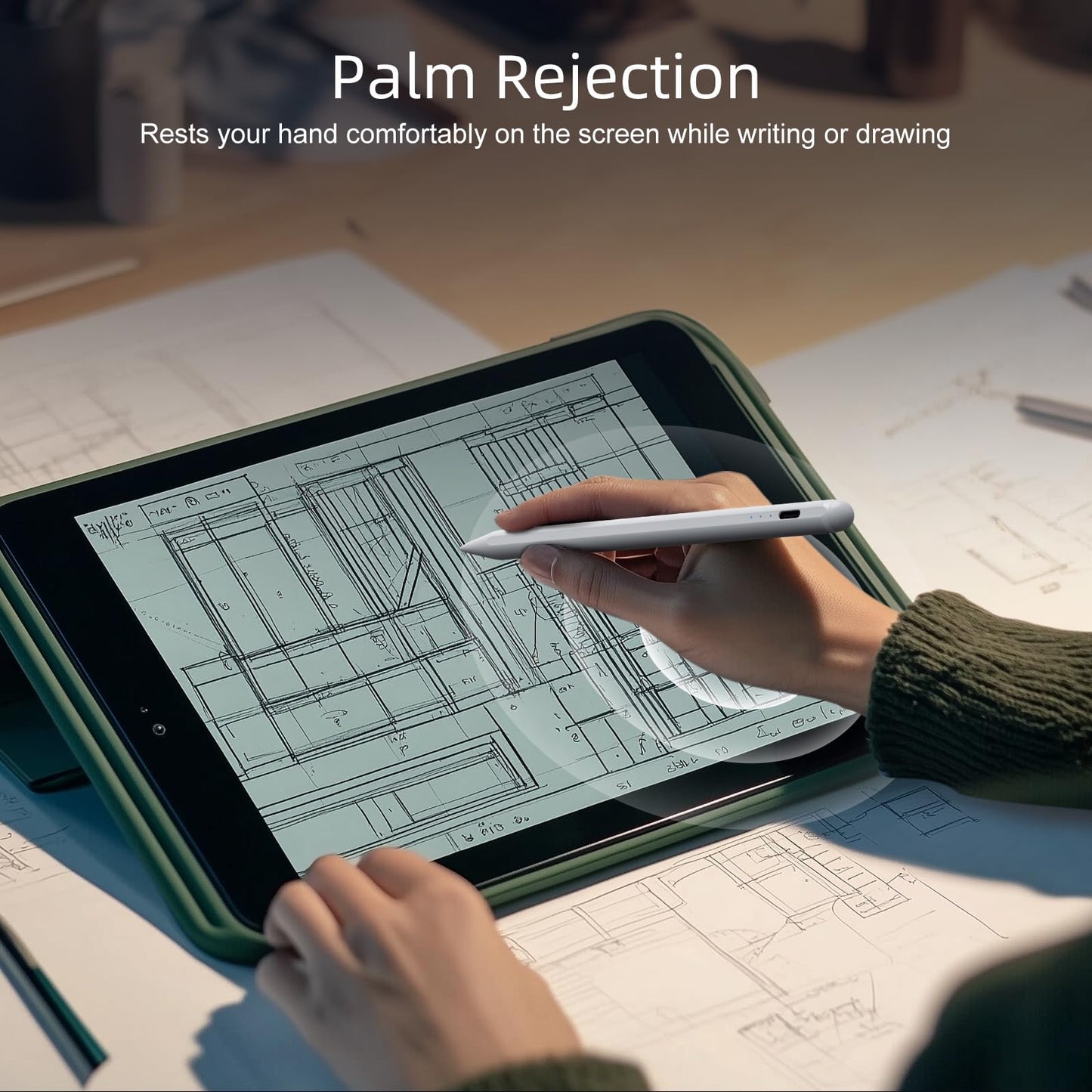 JAMJAKE Stylus Pen for iPad 2018-2025, 10 Mins Fast Charge with Tilt Sensitivity & Palm Rejection, Compatible with Apple iPad 6-11 Gen, iPad Air 3/4/5/M2/M3, iPad mini 5/6, iPad Pro 11"/12.9"/M4